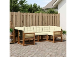 Vidaxl Conjunto De Sofás Para Exterior 6 Pcs Natural E Creme