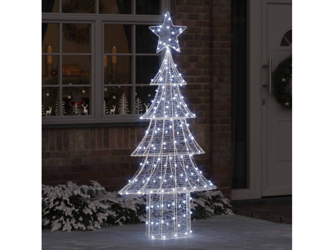Vidaxl Árvore De Natal 240 Led Branco Frio 180 Cm Acrílo