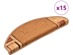 Conjunto 15 Tapete De Escada Vidaxl Beige Polyamide ( 65x21x4 Cm)
