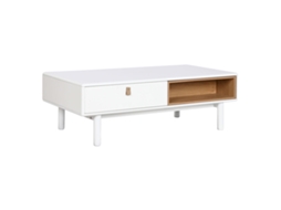Mesa de Centro HOME ESPRIT Branco Natural Poliuretano Madeira Mdf 120 X 60 X 40 Cm