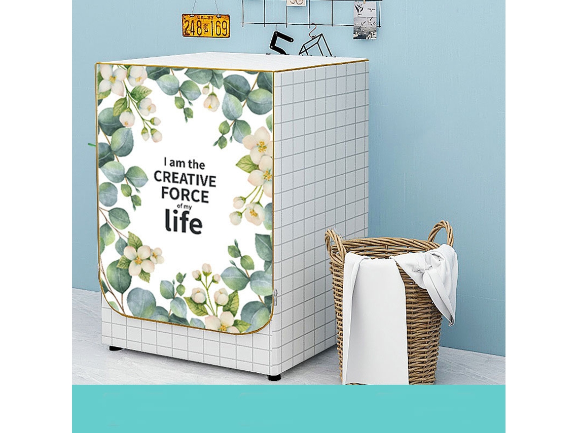 Capa Impermeável para Máquina de Lavar Roupa AQUAFORGE com Estampa Floral
