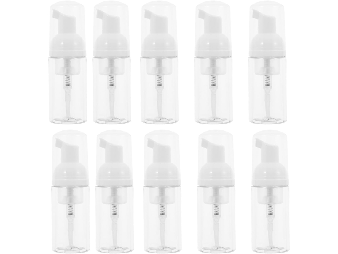 Nuobesty De 20 Frascos Transparentes Recarregáveis Com Bomba De Espuma De 40ml Para Sabonete Líquido E