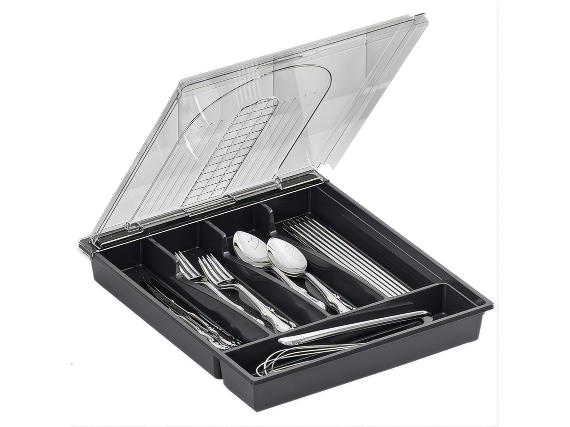 Lurelia Bandeja Para Talheres, Compacto, Em Plástico, 5 Compartimentos, Para Gaveta De Cozinha, 22,9 X 15,2 Cm, Arrumação Prática