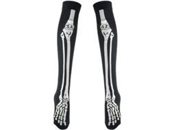 Meias Longas Góticas De Caveira Para Halloween Ossos De Esqueleto Thigh High Over Knee Cosplay