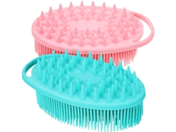 Conjunto De 2 Esponjas Silicone Dupla Face Beaupretty Com Ganchos, Escova Esfoliante Para Banho E Massagem