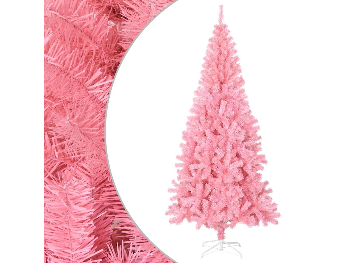 Vidaxl Árvore De Natal Artificial Com Suporte 210 Cm Pvc Rosa