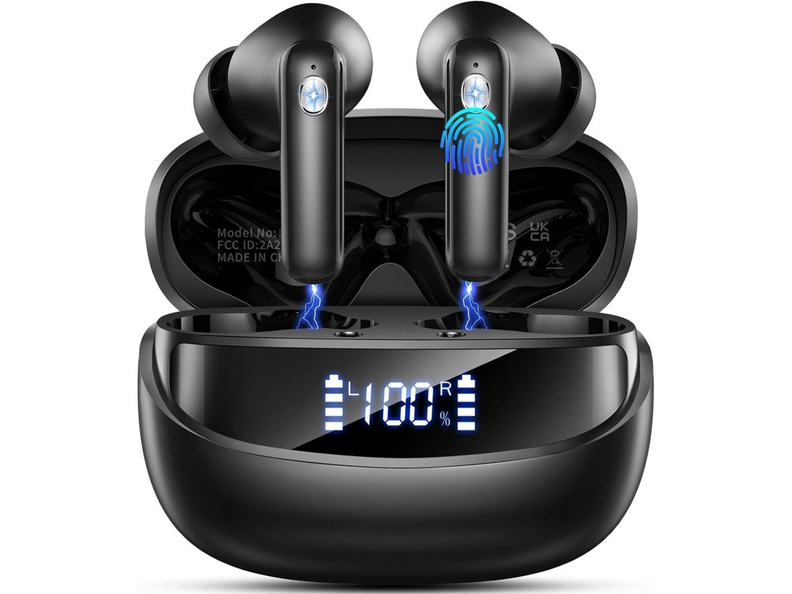Fones Bluetooth 5.3, 35h, bass profundo, cancelamento de ruído, driver 13mm, à prova d'água, sem marca