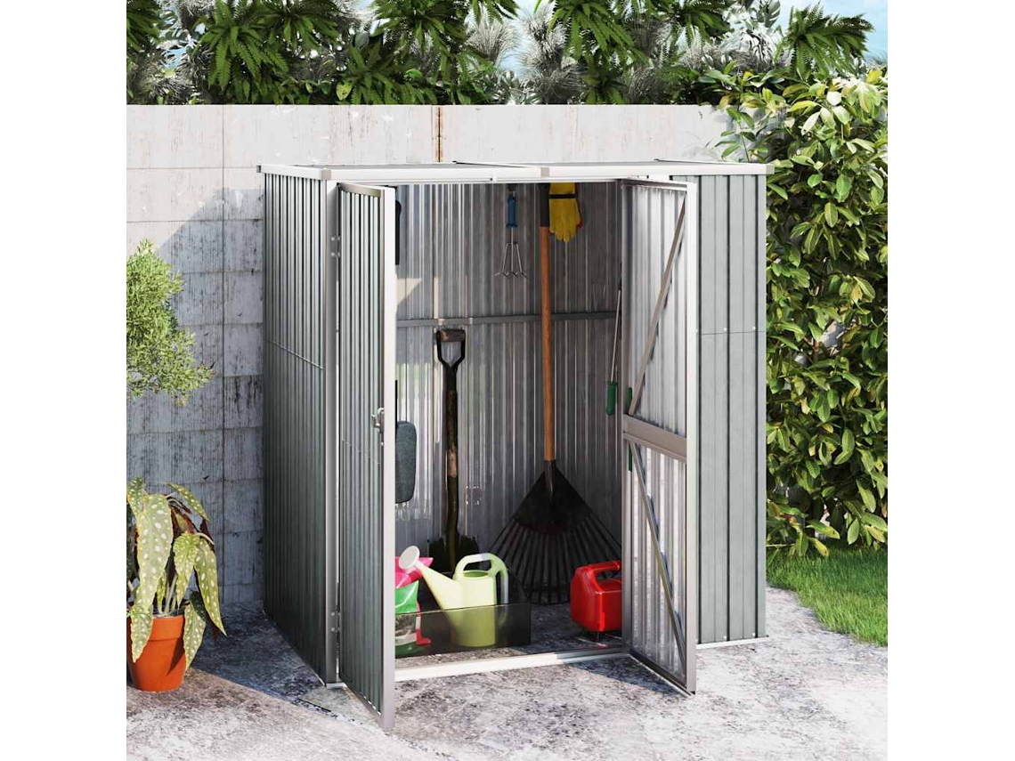 Vidaxl Abrigo P/ Ferramentas Jardim 161x89x161cm Aço Galvanizado Cinza