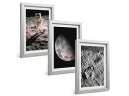 Composição De Quadros Foto De Astronauta E Lua Espelharte (3 Peças 20x30 Cm)