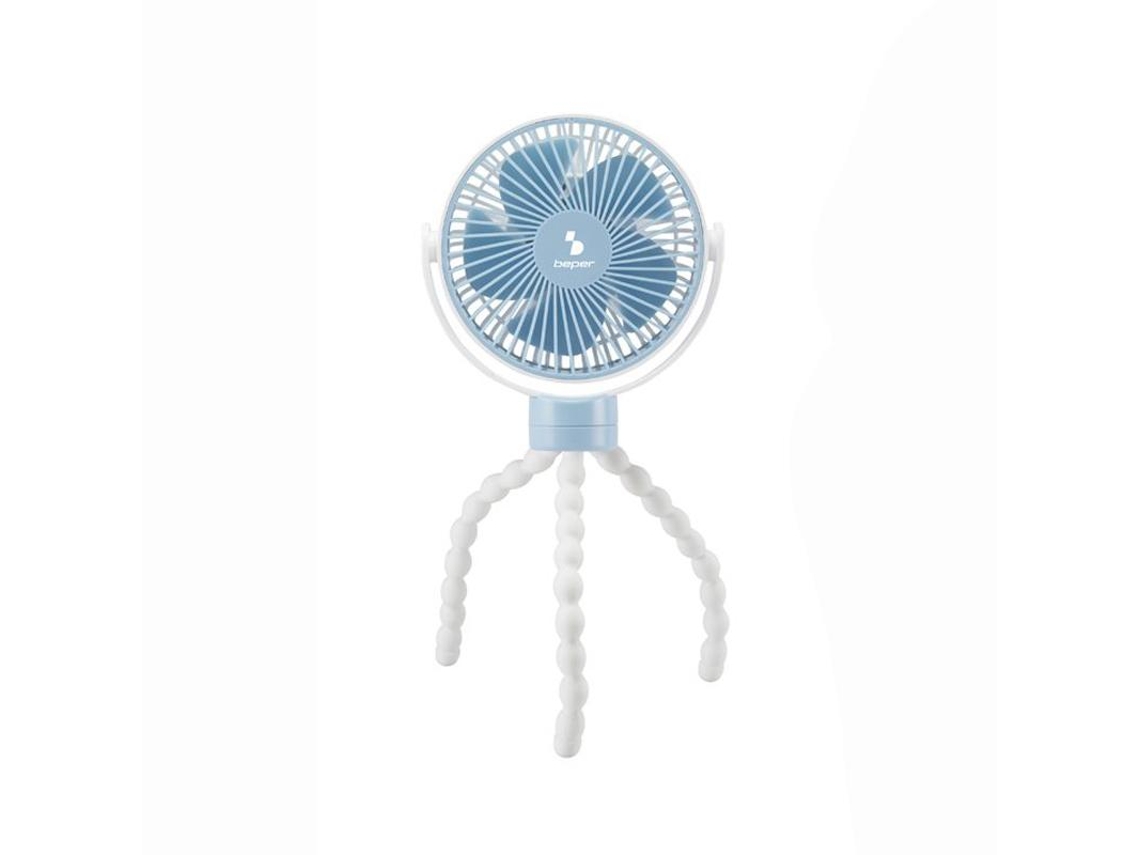 Miniventilador Recarregável com Pernas Flexíveis de Silicone e Luzes Led