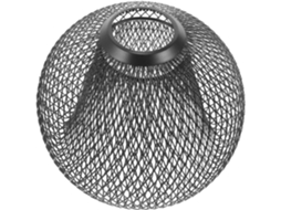 Abajur Suspenso Em Gaiola De Metal, Esférico, 150 Mm, Preto Fosco, Em Tela.