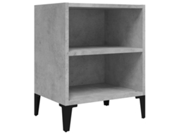 Mesa de cabeceira com pés de metal 40x30x50 cm Cinza Cimento MAISON EXCLUSIVE