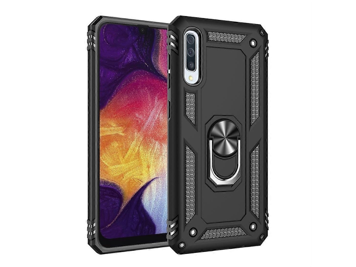 Capa Protetora Armor Shockproof Tpu + Pc Para Galaxy A50, Com Suporte Giratório De 360 ​​graus.
