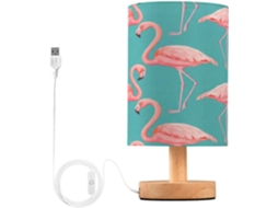 Abajur De Cabeceira Em Formato Flamingo Para Quarto, Luminária De Cabeceira Led, Luminária De Leitura Com Portas Usb E