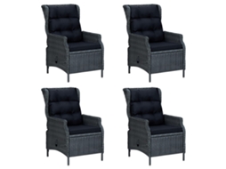 Maison Exclusive - 5 Pcs Conjunto De Jantar Para Jardim Cinzento-escuro