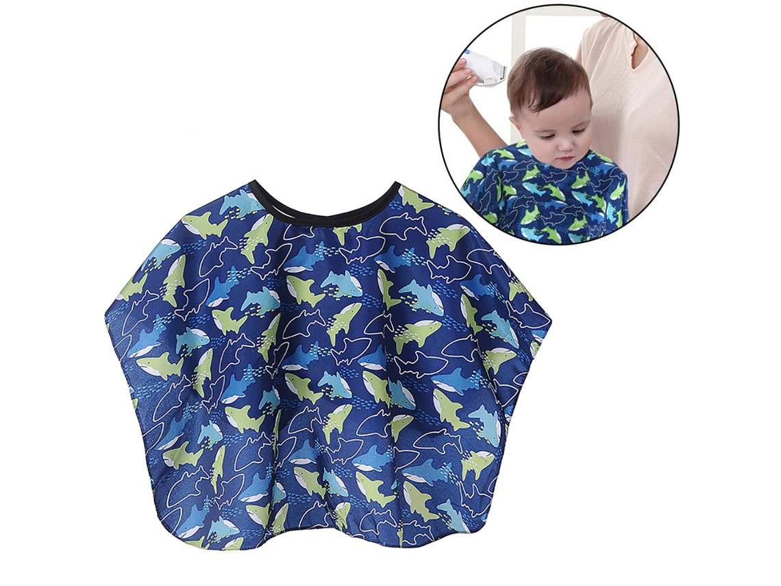 Mantilla De Peluquería Infantil Con Delfín Animado Capa Impermeable Para Salón De Belleza