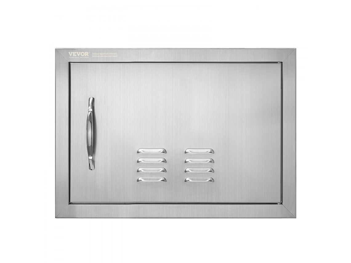 Porta Inox 50x35 Cm Para Cozinhas Exteriores Com Grelha E Pega Tekmaquinas