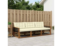 Vidaxl Conjunto De Sofás Para Exterior 3 Unid. Natural E Creme