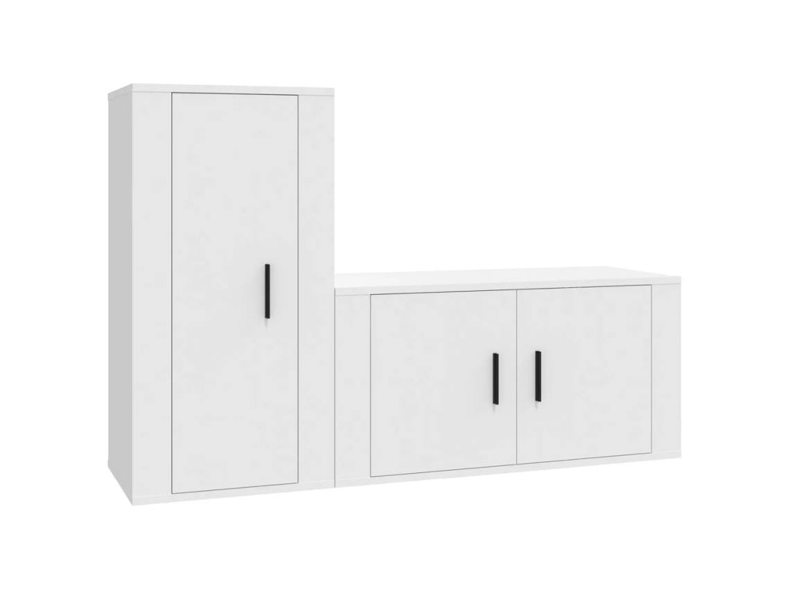 Tv Cabinet Set, Tv Cabinet Sets Vidaxl Branco Madeira Processada (n/a)