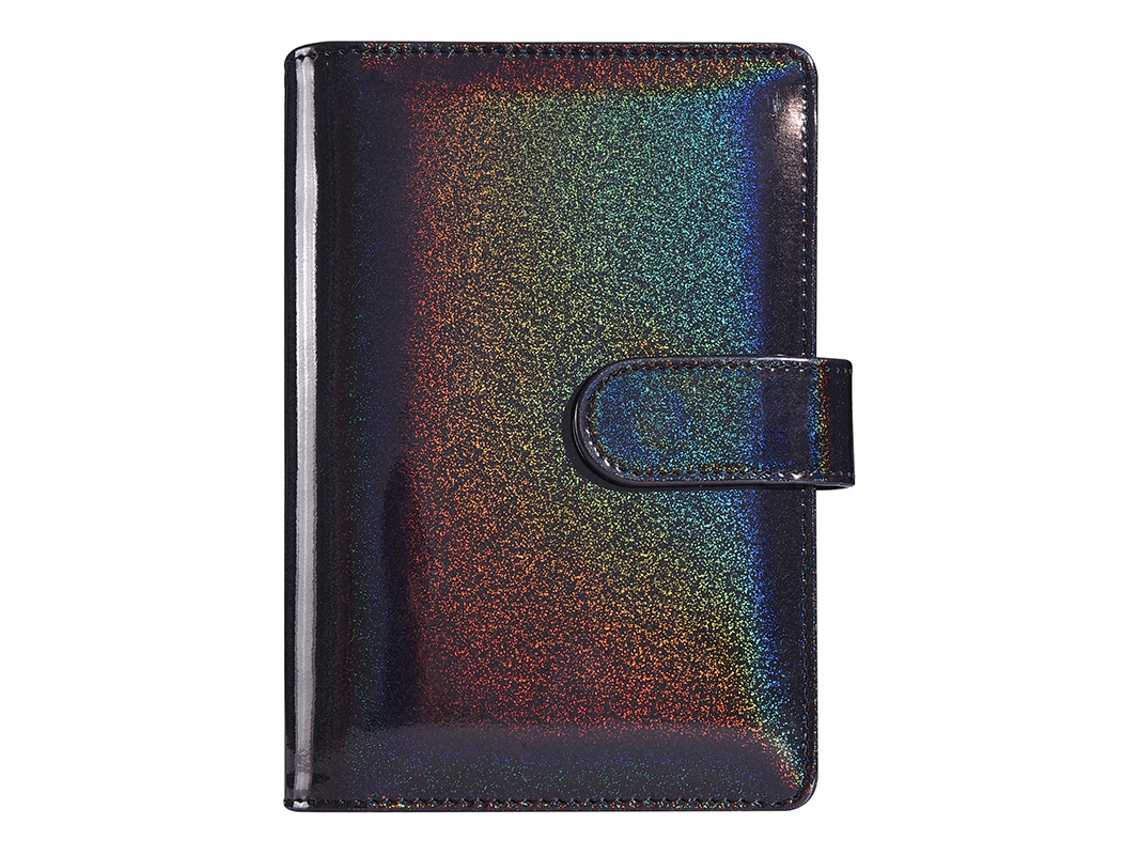 A6 Holographic Macaron Pu Leather Loose Leaf Budget Notebook, Cash Finance Journal, Black Brown Cover Only
