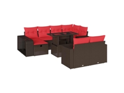Conjunto de Sofá de Jardim, 11 Peças, Almofadas, Rattan Preto MAISON EXCLUSIVE