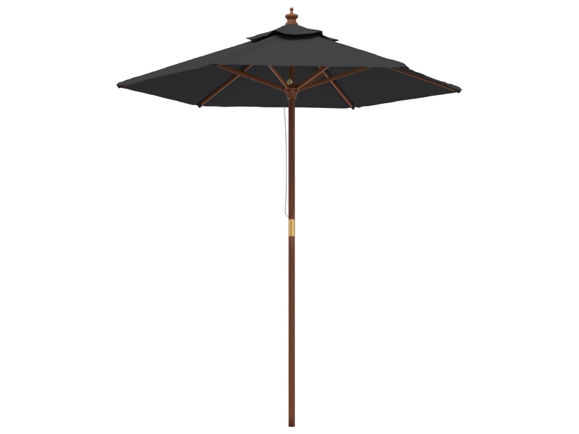 Garden Parasol, Garden Parasols Vidaxl Preto Madeira (n/a)