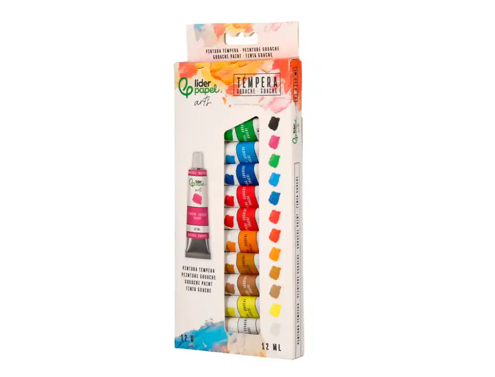 Liderpapel Guaches, 12 Ml, 12 Cores