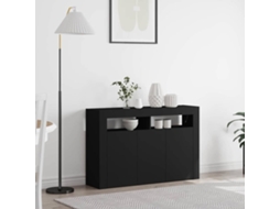Vidaxl Buffet Preto 116 X 30 X 75 Cm Madeira Processada