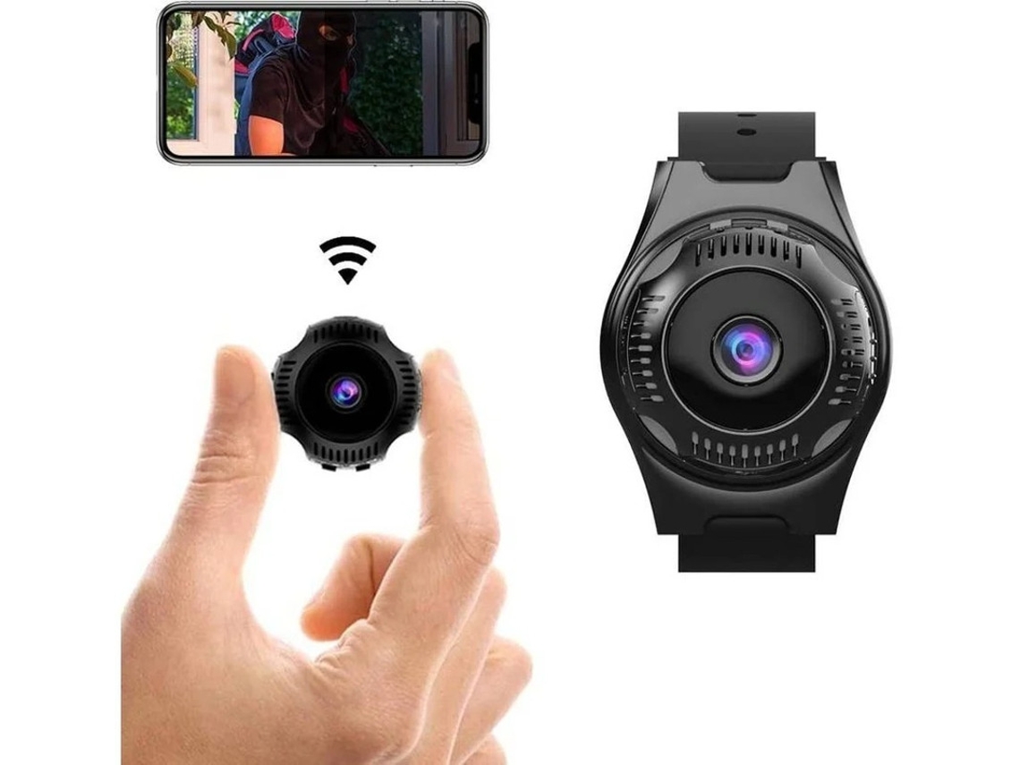 Mini câmera espiã WiFi 1080P HD com visão noturna e detecção de movimento, câmera IP para uso interno e externo, preta, Bestvite