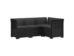 Vidaxl Sofá De Jardim Para 4 Pessoas Com Almofadas Visual Rattan Pp