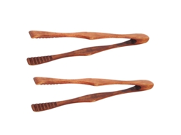 2 Peças De Pinças Para Comida De Madeira