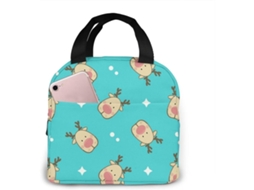 Sacola Bento portátil para atividades ao ar livre com estampa de Papai Noel da Aquaforge, ideal para o trabalho e a escola, para adultos e crianças.