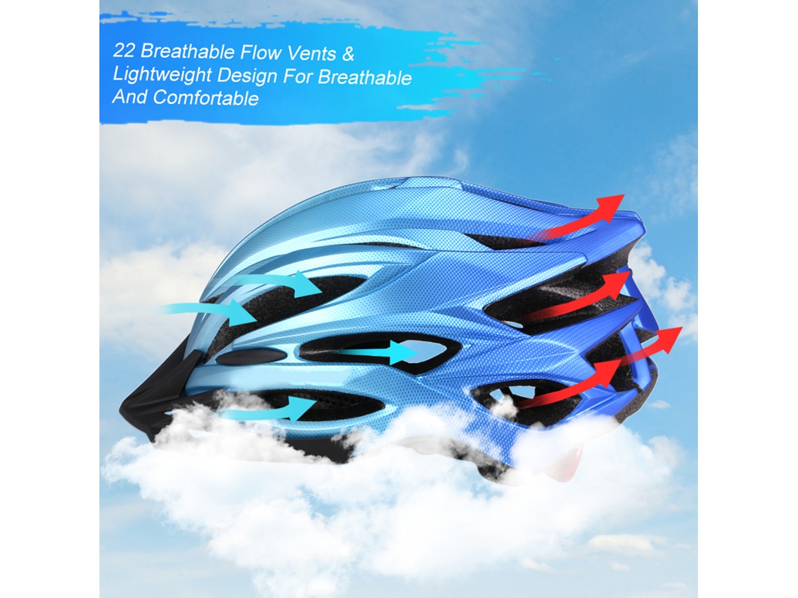 Capacete Ciclismo Leve Respirável Com Luz E Visor