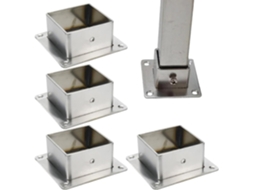 Suportes Para Postes De Cerca, 4x 2x 2 Polegadas, Suportes Quadrados De Aço Inoxidável Reforçado Com Parafusos, Para