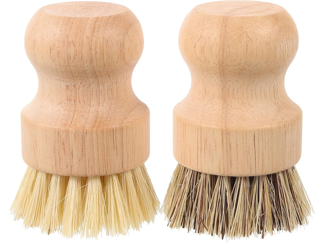 Escova De Louça De Madeira Prática Para Cozinha, Com Cerdas Densas E Inodoras.