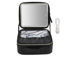 2026 bolsa de Maquillaje Portátil com Led e Espelho, 3 Cores de Luz Ajustáveis, Capacidade Grande, Estilo Moderno, Ideal para Viagens
