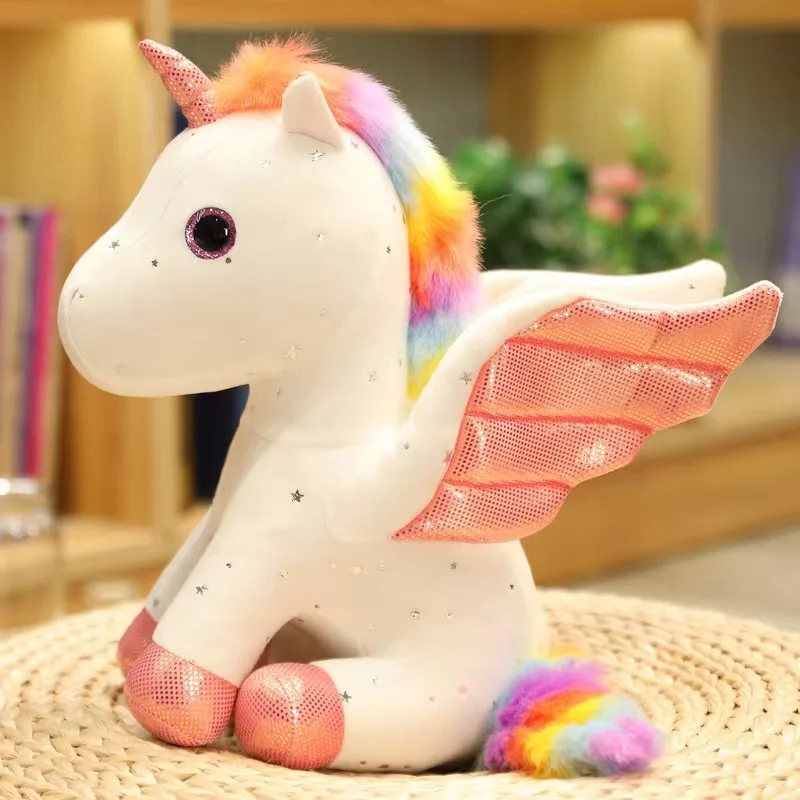 (branco, 30cm) Almofada De Pelúcia Unicórnio Anjo Fofo, Decoração Para Casa