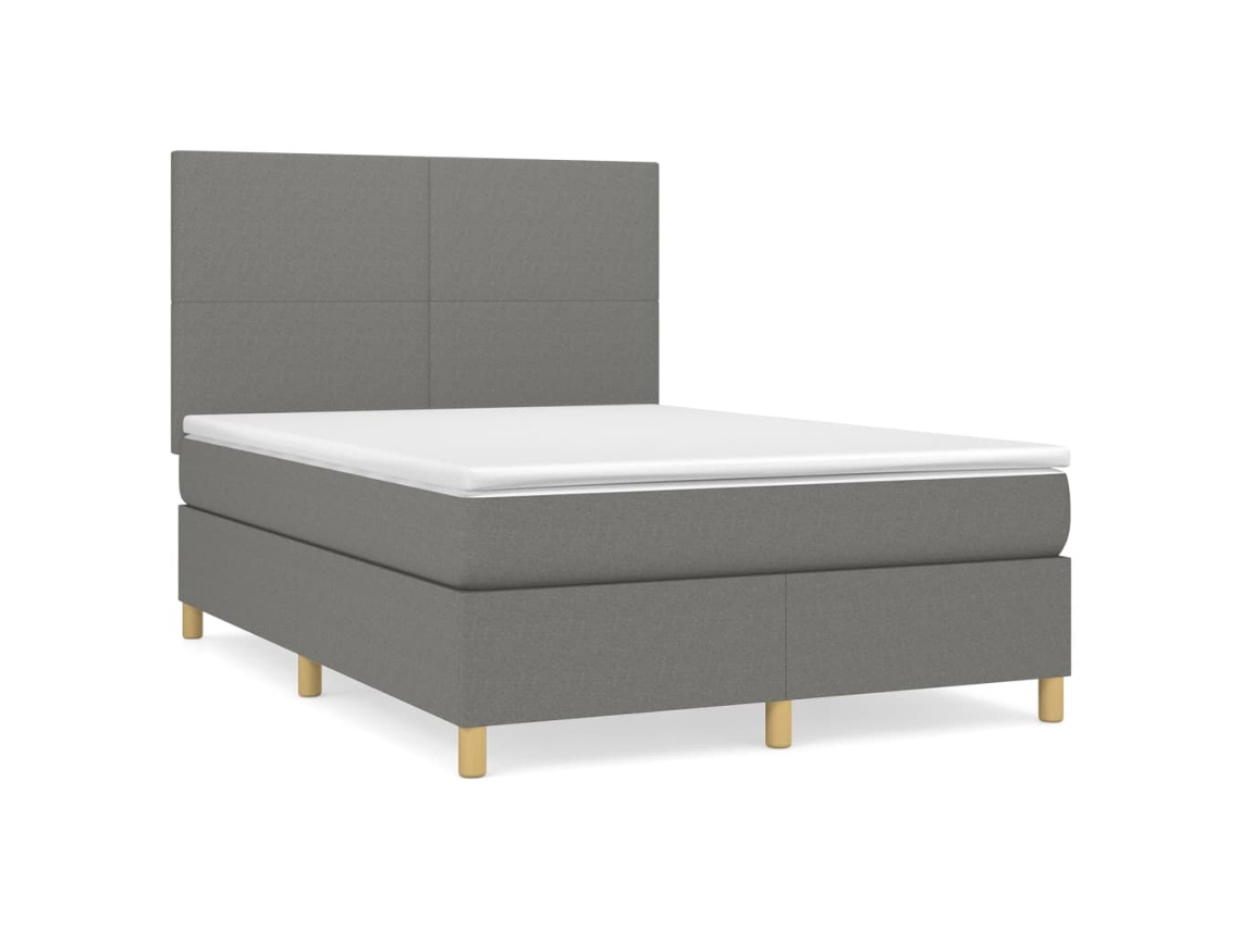 Box Spring Bed, Box Spring Beds Vidaxl Cinzeto Tecido (140 X 190 Cm)