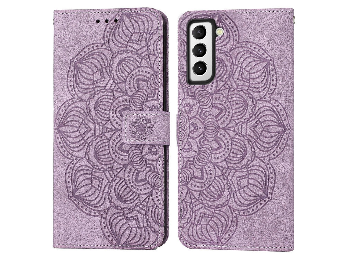 Capa De Celular Flip Em Couro Com Estampa De Mandala Para Samsung Galaxy S23+ 5g