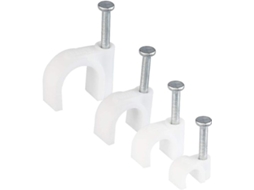 Abraçadeiras Cabo 400 Peças, De Grampos Para Cabos, S Decareta Em 4/6/8/10 Mm Com Pregos Para Fixação De Cabos (branco), Plástico, Para Rede Wi-fi
