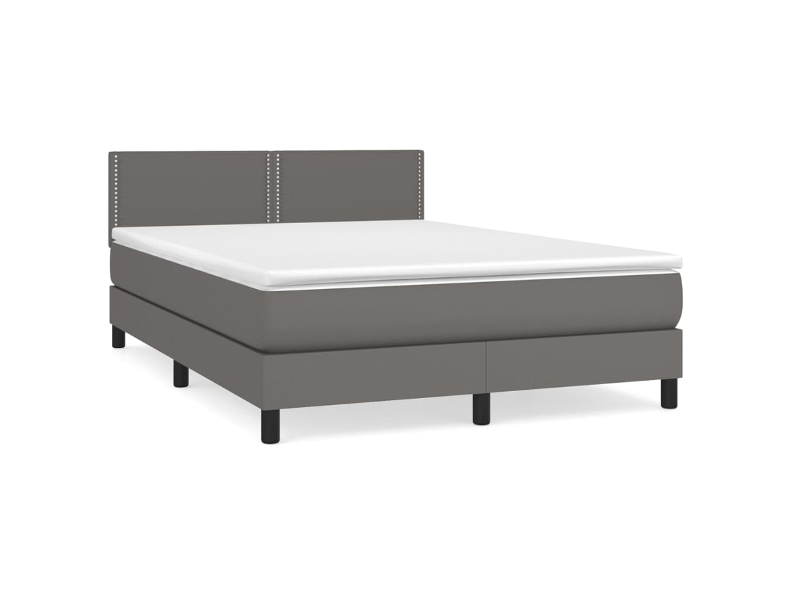 Box Spring Bed, Box Spring Beds Vidaxl Cinzeto Couro Artificial (140 X 200 Cm)