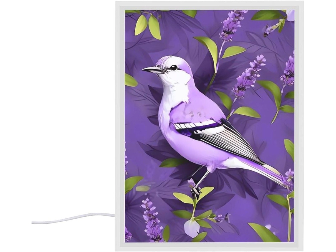 Abajur De Cabeceira Quarto, Nas Cores Roxo E Lavanda, Com Flores, Pequeno Abajur Quarto, Sala De Estar
