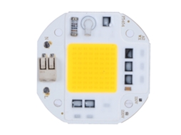 Lâmpada de foco COB com chip integrado 2026, AC220V, 50W, luz branca quente, alto brilho.