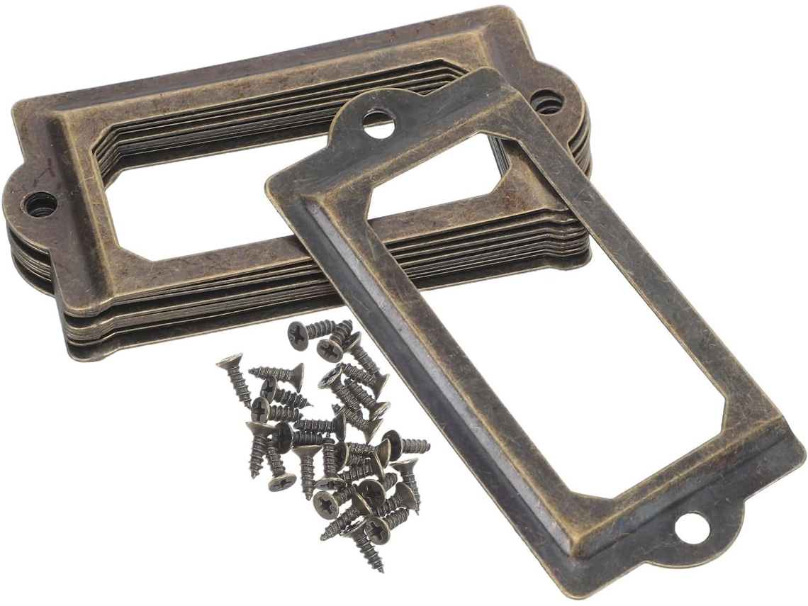 Abaodam 12 Peças Puxadores De Gaveta Com Moldura Metal, Estilo Antigo Vintage, Em Ferro, Para Gavetas De Estantes