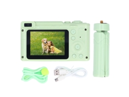 Câmera digital vintage HD 4K 1080p 8x zoom, tela 2.4 polegadas, dual front e rear, verde AQUAFORGE