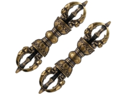 Pilon Vajra Tibétain Décoratif Léger Et Résistant 2pcs En Laiton Ou,