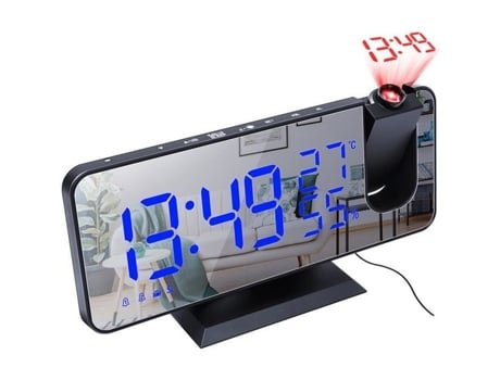 SURENHAP - Rádio projetor despertador digital LED, despertador com espelho ajustável - Rithok -sd5g96s SURENHAP