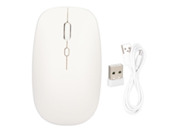 Rato Sem Fio Silencioso 2.4g Slim Modo Duplo Branco