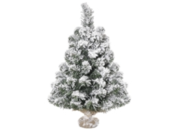 Árvore De Natal Mesa 60cm 67 Ramos Base Cimento Verde Branco