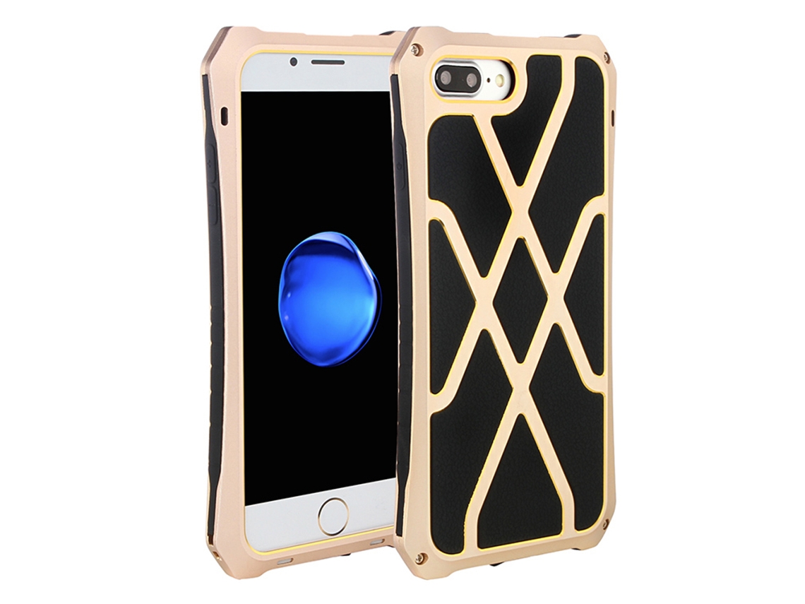 Capa de proteção três provas de metal ouro para iPhone 7 Plus EOOCOO